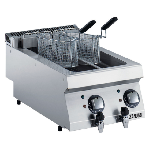 ZANUSSI / Dobbelt Elektrisk Bordmodel Friture, 400x700x250 mm, 9 kw, 2×5 Liter, 2 kurve