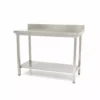 Rustfri stålbord med underhylde og bagkant - B1600 x D700 x H850 mm