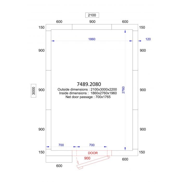 KØLE- OG FRYSERUM 2100x3000x2200 - 120 MM - Billede 2
