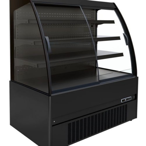Impulskøler – sort – med skydelåger – B1935 x D665 x H1500 mm