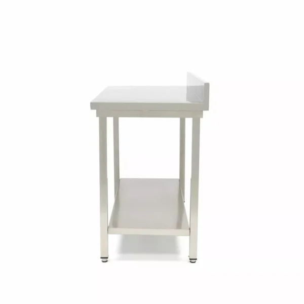 Rustfri stålbord - med underhylde og bagkant (Model Maxima Demonte)  - B2000 x D600 x H850 mm - Image 3