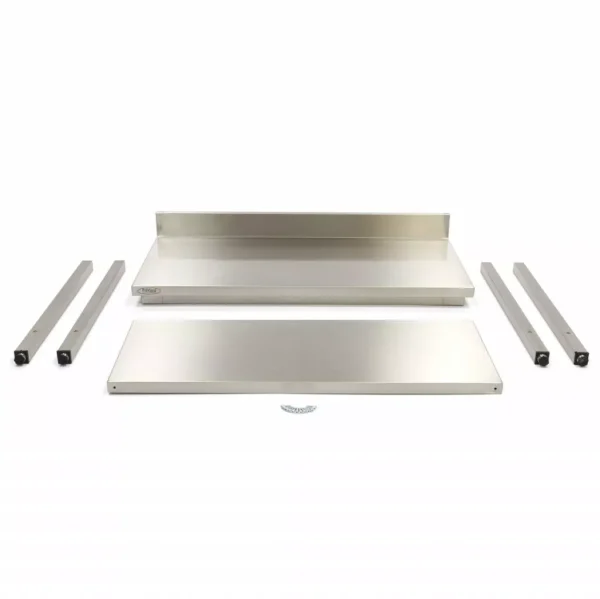 Rustfri stålbord med underhylde og bagkant  (Model Maxima Demonte) - B1000 x D700 x H850 mm - Image 4