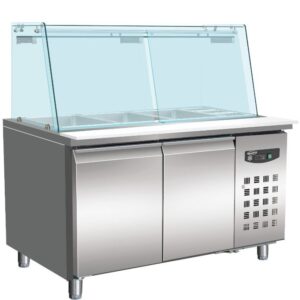 Kølebord  med glas og  2 låger    BGR 151