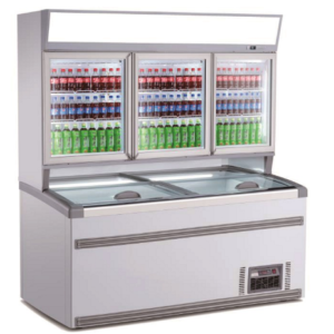 Kummefryser + kølereol top - hvid - B2104 x D890 x H2110 mm