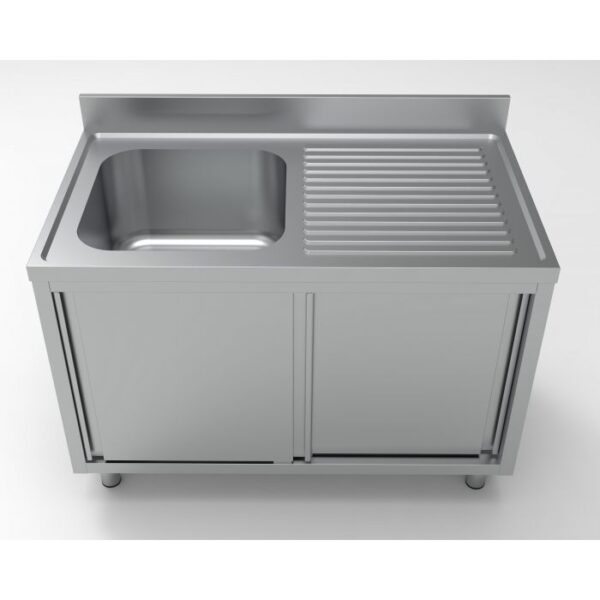 Rustfribord med vask og skydelåger - B120 - Image 2
