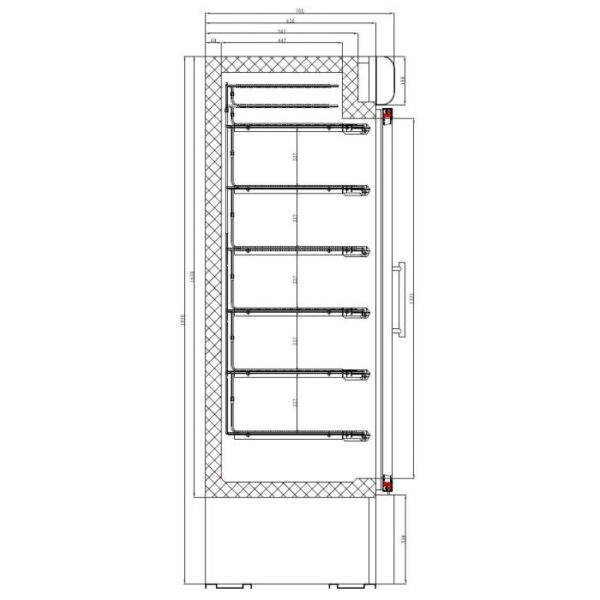 Displayfryseskab - med 2 glas døre - B1370 x D700 x H1990 mm - Image 2