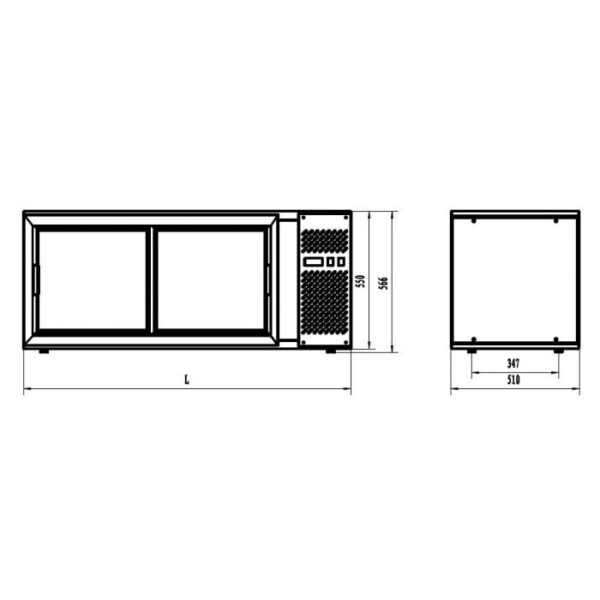 Kølemontre - 150 liter - B1110 x D510 x H550 mm - Image 2