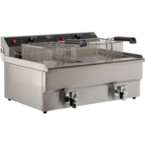 Friture - 2x 10 liter - 2x 5kW - 2x 400V - B690 x D560 x H380 mm