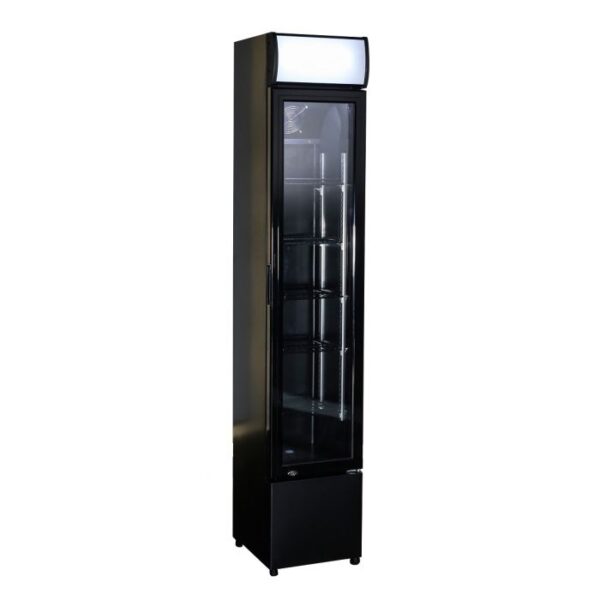 Displaykøleskab - sort - B360 x D422 x H1880 mm