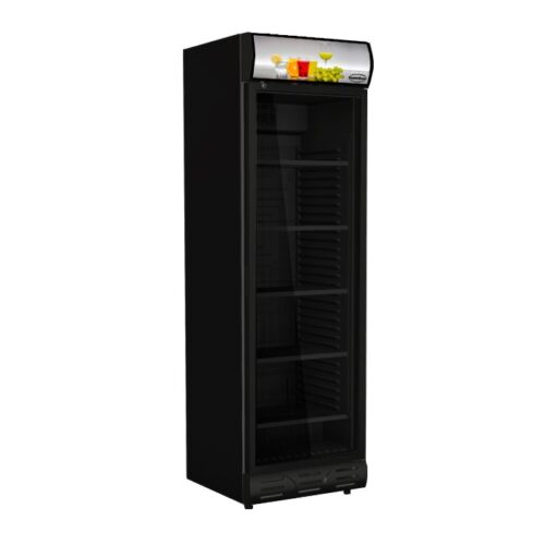 Displaykøleskab – med glasdør – sort – B490 x D447 x H1570 mm