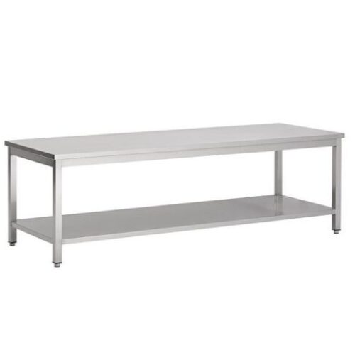 Lavt rustfri stålbord m. underhylde – 1600x700x600 mm  WTF-1607060-WO