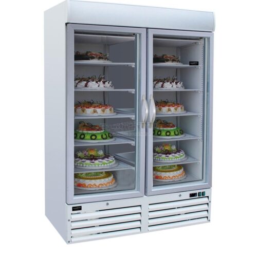 Displayfryseskab – med 2 glas døre – B1370 x D700 x H1990 mm