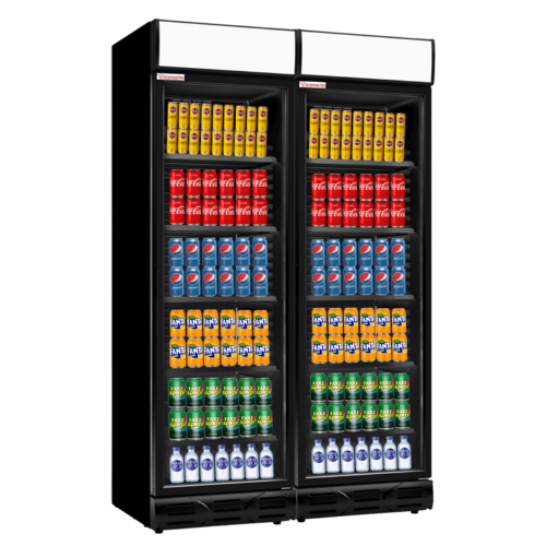 Displaykøleskab – sort – 764 liter – 595x650x2000 mm (2 stk)