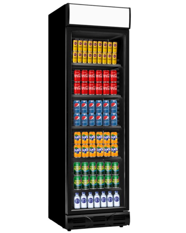 Displaykøleskab - sort - B595 x D650 x H2000 mm