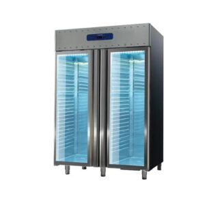 Køleskab 1400 liter i Rustfrit Stål med Glaslåge,