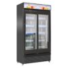 Displaykøleskab - sort - med skydedøre - B1120 x D595 x H2100 mm