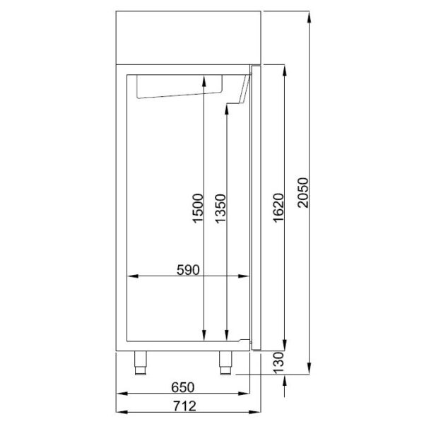 Industrifryseskab  SS  line  - 550 liter - B: 700 - Image 2