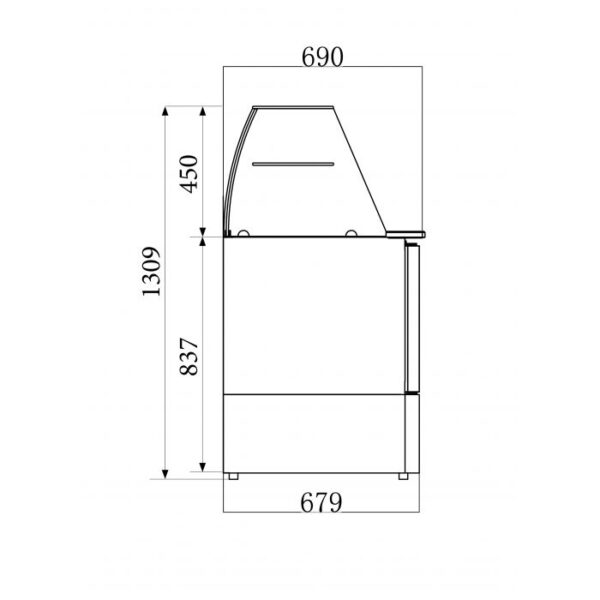 Saladette med Glas og 3 låger  - SG 1400 - Image 2