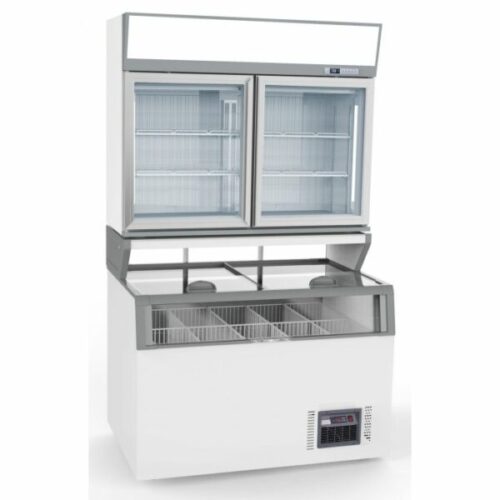 Kummefryser + frysereol – hvid – B1454 x D890 x H2000 mm
