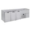 Barkølebord - med 2 låger - 2 vaske - B2500 x D700 x H1050 mm