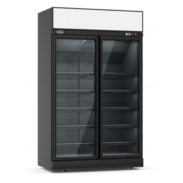 Displaykøleskab - med glas døre - B1253 x D710 x H2092 mm