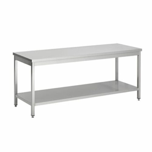 Rustfri stålbord m. underhylde – 1200x700x850 mm