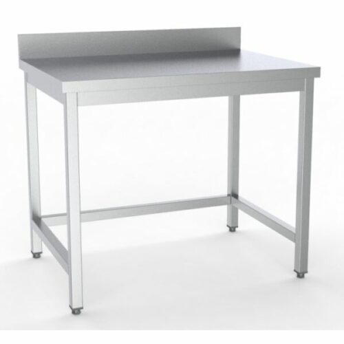 Rustfri stålbord u. underhylde m. bagkant – 1800x600x850 mm