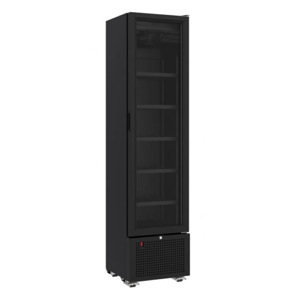 Displaykøleskab - 221 liter - sort - B450 x D497 x H1881 mm