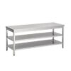 Rustfri stålbord m. 2 underhylder - 1000x700x850 mm