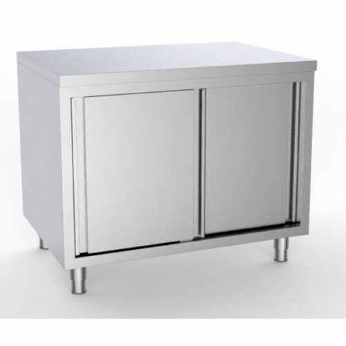 Rustfri Arbejdsskab m. skydelåger – 1800x600x850 mm