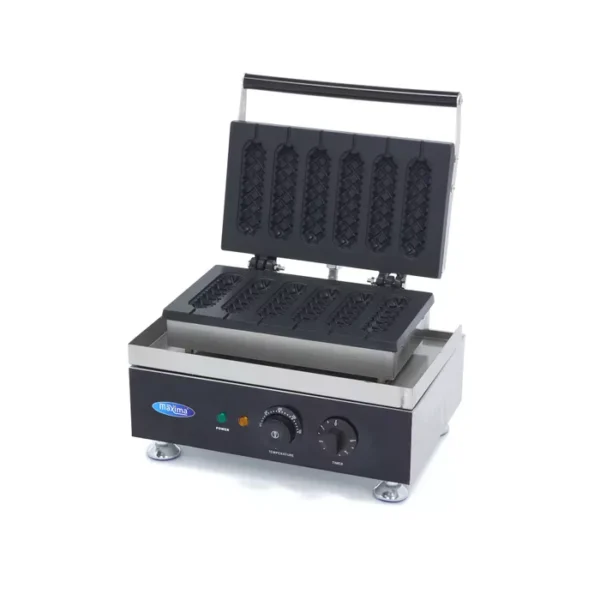 Vaffelmaskine Hotdog / Pølseruller Ribbet -  ribbet 6   stk - B380 x D310 x H260 mm