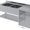 Dobbelt Vaskebord med plads til opvaskemaskine  – 2000x 700 x 850 mm