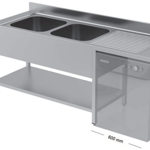 Dobbelt Vaskebord med plads til opvaskemaskine  – 2000x 700 x 850 mm