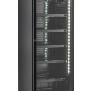 Drikkevarekøleskab med én glasdør, sort, SVE-450 BL