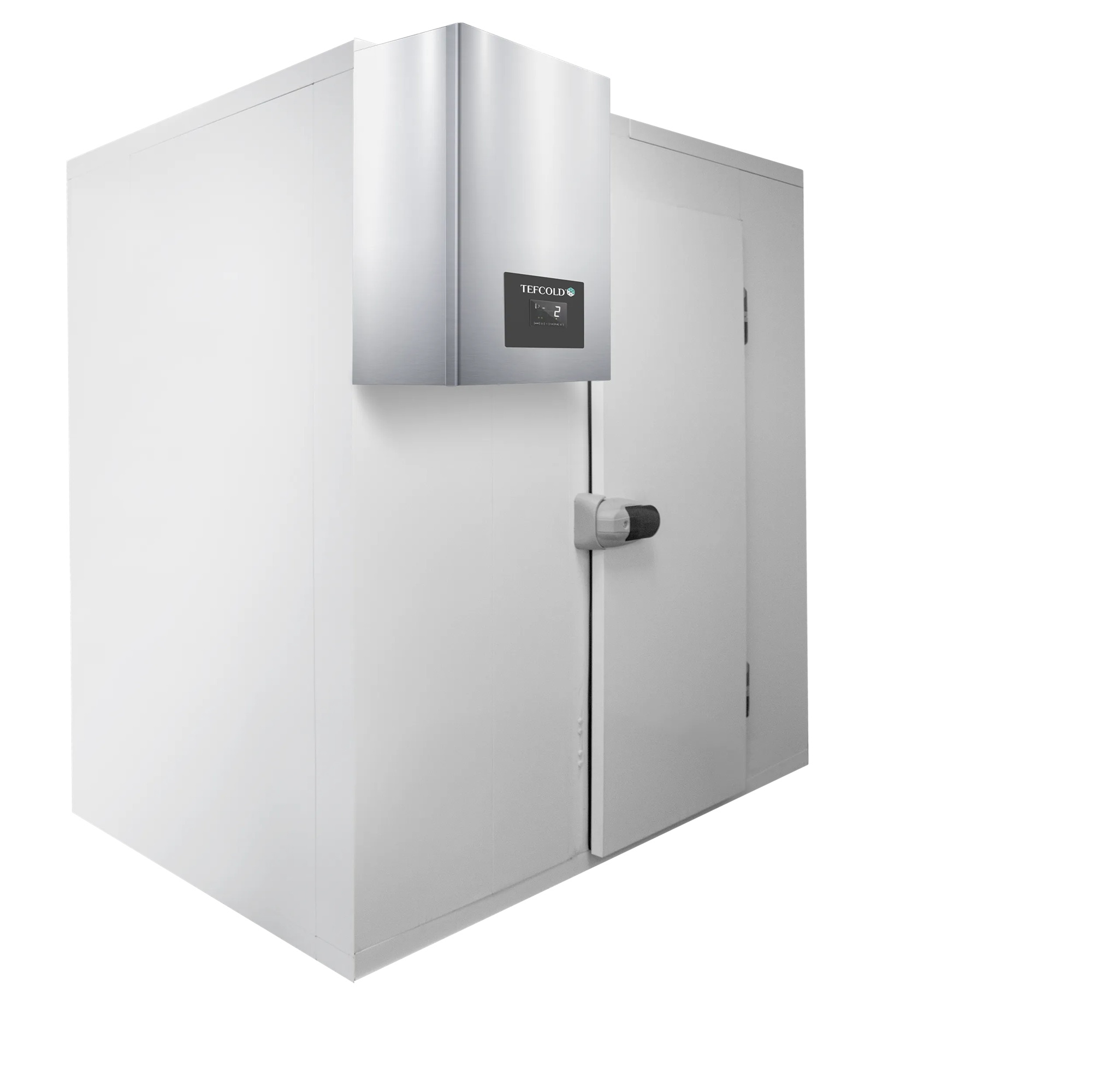 Kølerum 1500 x 2100 x 2200 mm (* Komplet :  panel + Positiv vægmontet køle aggegrat ,+ Hylder ,L form.)