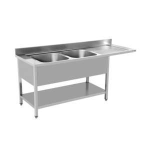 Dobbelt vask / Plads til under bordet opvaskemaskine 160x 70 x H85 - PREMIUM