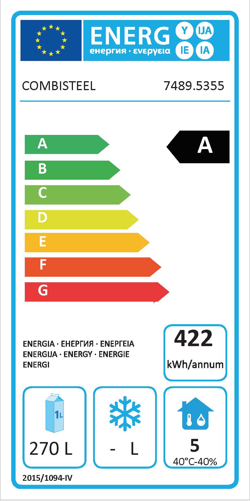 Kølebord med 2 døre og 2 skuffer Monoblok Energy Line - Billede 2