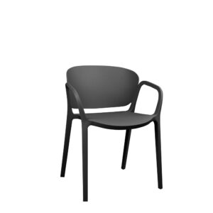 Udendørsstol - plastikstol ROMA-1800 Sort