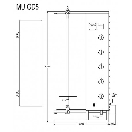 POTIS MU GD5/N - Kebab Maskine 14 kw - 120 KG - Billede 4