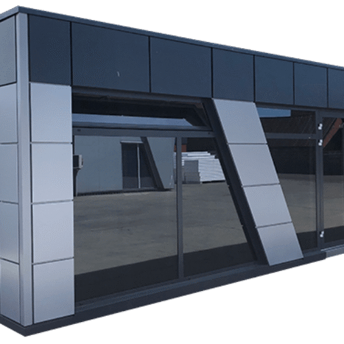 Pavillon – Fuldt glaseret marketingsuite – kassettemodel   12,00 x 6,00 m