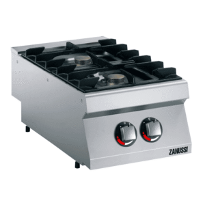 Industri komfur til Gas – 2 blus – 2x 5,5kW – Ø6 cm – B400 x D700 x H250 mm – Zanussi