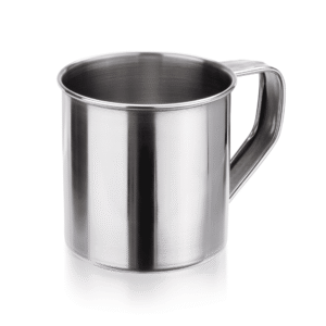 6 stk – Krus af stål – Ø8,5 cm – Højde 8,5 cm – 350 ml