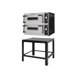 Pizza ovn – 2x 4 pizzaer Ø40 cm – med understeel – 13,8 kW / 400 V