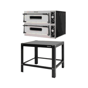 Pizza ovn – 2x 6 pizzaer Ø35cm – med understeel – 18 kW / 400 V