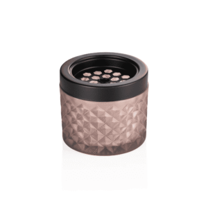 Vindaskebæger – Ø9,5 cm – taupe – glas – metal