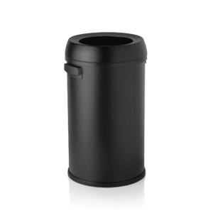 Affaldsspand med håndtag – Ø40 cm – 65 liter – højde 70 cm – sort – rustfrit stål – polypropylen