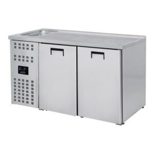 Barkølebord med 2 låger og vask – B1550 x D700 x H1050 mm – Storkøkken