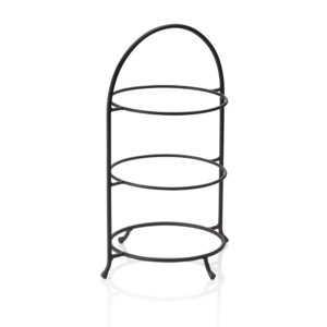 Etagere – 3-etagers – 46,5 x 33 cm – sort – pulverlakeret – stål