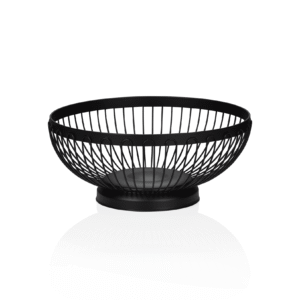 Bordkurv – Ø21 cm – højde 9 cm – sort pulverlakeret – metal