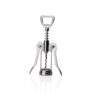 Løfteproptrækker med flaskeåbner – 17 cm – messing – forkromet